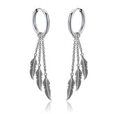 Silver Tri-Leaf Earrings